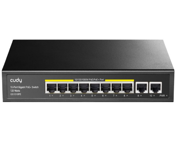 CUDY GS1010PE 10-Port Gigabit PoE+ Switch 