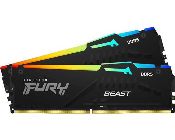 KINGSTON DIMM DDR5 64GB (2x32GB kit) 6000MTs KF560C30BBEAK2-64 FURY Beast RGB Black EXPO 