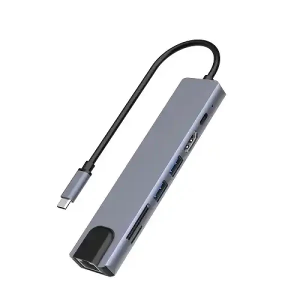 Adapter konverter TIP C 71 USB 3.0x2Ethernet RJ45 HDMI 4K 30HZPDSDTF