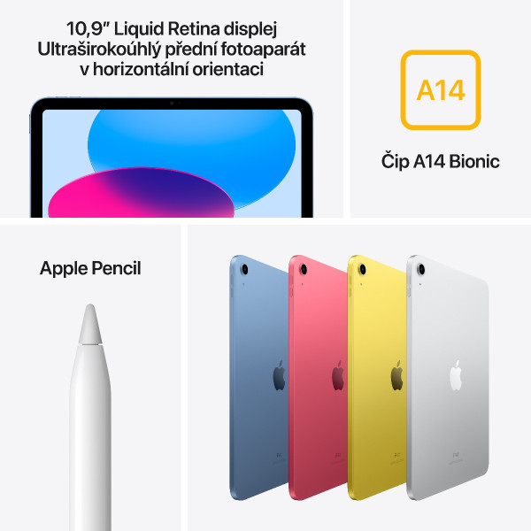 Apple 10.9-inch iPad (10th) Wi-Fi 64GB - Silver - otevreny produkt; zaruka a odpovednost z vad 12 mesicu o_mcm74hc/a