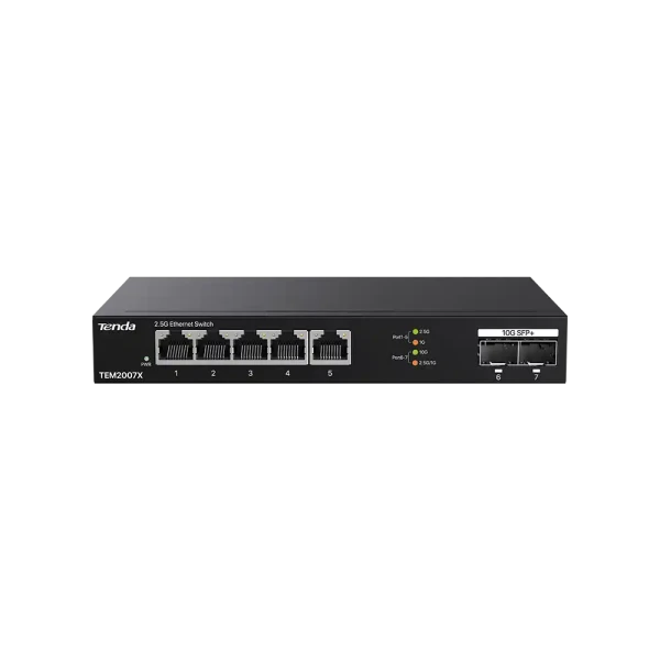 Svič 2.5Gbps 5-port Tenda TEM2007X Metal case2x10G SFP+