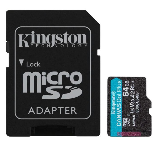 Micro SD Kingston 64GB Canvas Go Plus SDCG464GB +adapter
