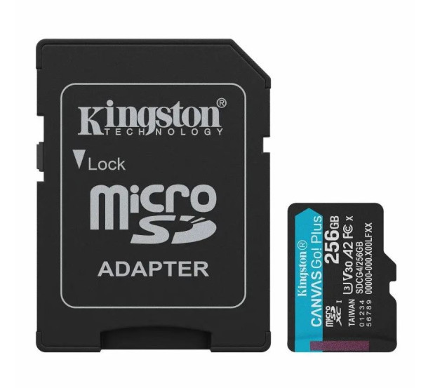 Micro SD Kingston 256B Canvas Go Plus SDCG4256GB +adapter