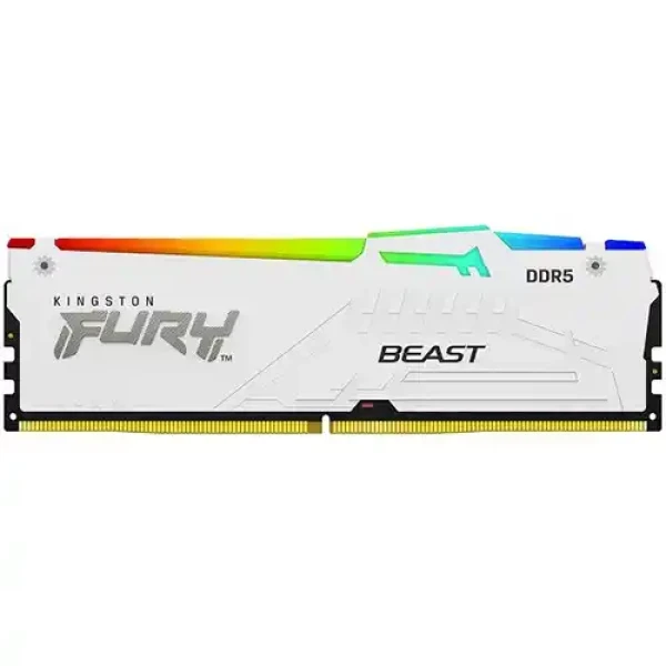Memorija DDR5 16GB 5600MHz Kingston FURY Beast White RGB KF556C40BWA-16