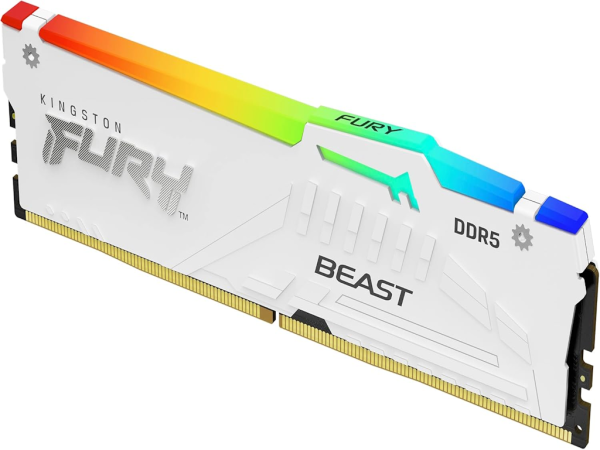 Memorija KINGSTON 16GB/DIMM/DDR5/5200MHz/CL40/FURY Beast RGB/bela  