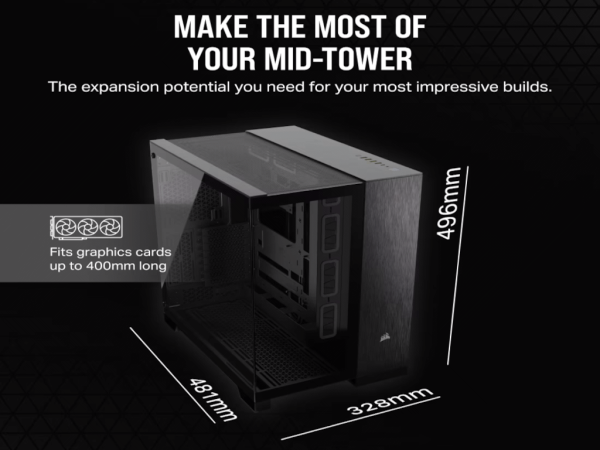 Kucište CORSAIR 6500X Mid-Tower/dve komore/kaljeno staklo/bez napajanja/crna/obsidijan aluminijum  