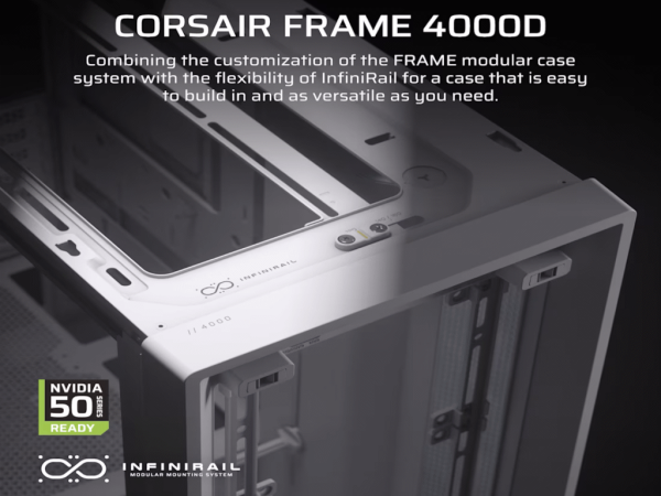 Kucište CORSAIR FRAME 4000D Mid-Tower/ATX/kaljeno staklo/bez napajanja/bela  
