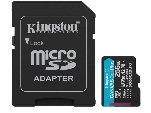 Memorije kartice KINGSTON SDCG4/256GB/Canvas Go! Plus/microSD/200/160MB/s/+adapter  