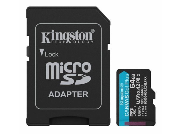 Memorije kartice KINGSTON SDCG4/64GB/Canvas Go! Plus/microSD/200/100MB/s/+adapter  
