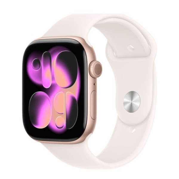 Apple Watch S11 GPS 46mm Rose Gold Aluminium Case with Light Blush Sport Band - SM mev64rka