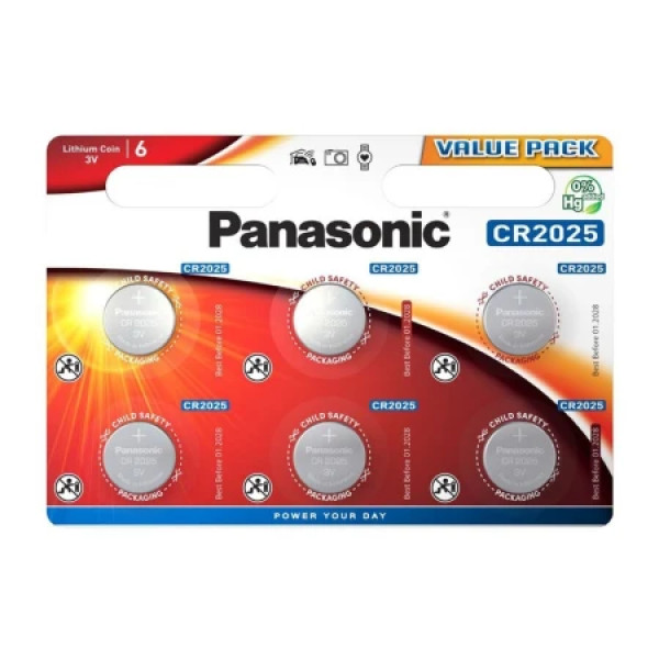 Panasonic baterije Litijum CR-2025 L/6bp
