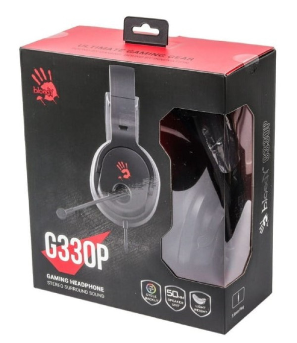 A4-G330P A4Tech Bloody gejmerske slusalice sa mikrofonom, SURROUND, 50mm/16ohm, colorLED, USB+3,5mm