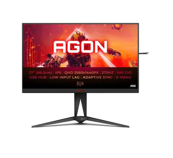 Monitor 27'' AOC AG275QZ IPS 2560x1440270Hz1ms2xHDMIDPUSB