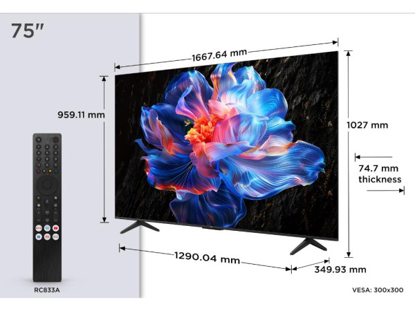Televizor TCL 75V6C/75''/4K UHD/60Hz/Google TV/crna  