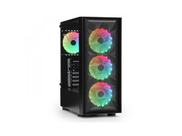 Kucište IG-MAX  N1907 OCTAGON 4F Mid Tower/ATX/Micro ATX/Mini ITX/RGB/bez napajanja/crna  