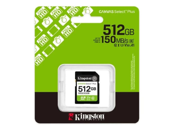 Memorije kartice KINGSTON SDS3/512GB/Canvas Select Plus/Class10 UHS-I/150MB/s  