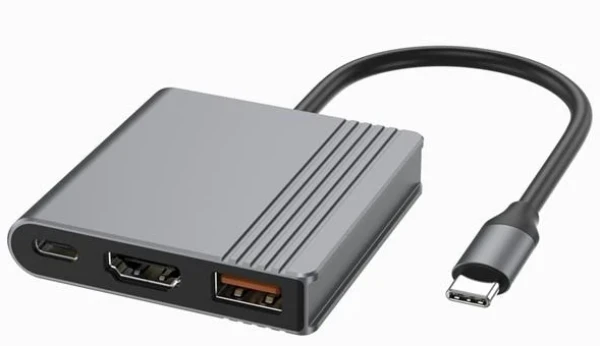 A-CM-COMBO3-05, Gembird USB Type-C 3-u-1 multi-port adapter,USB-A port F/HDMI port F/USB-C port F