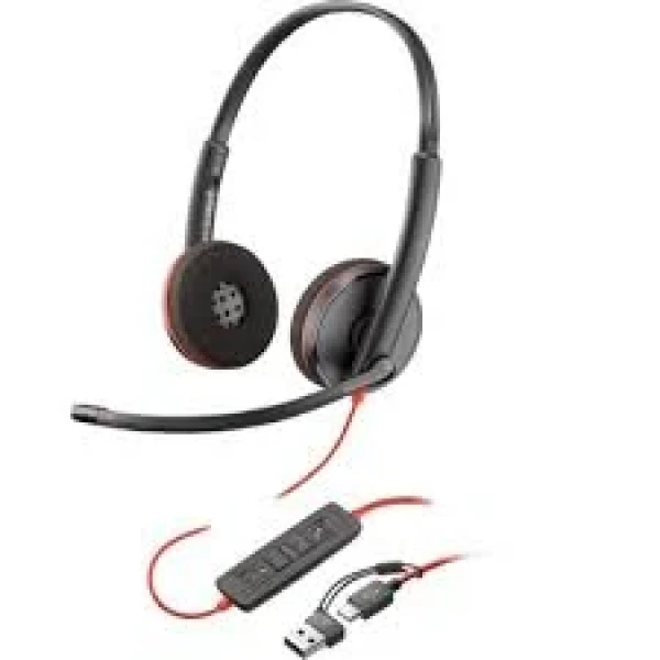 Slušalice žične HP Poly 3225 USB-C+3.5mm Plug+USB-CA crne 8X229AA