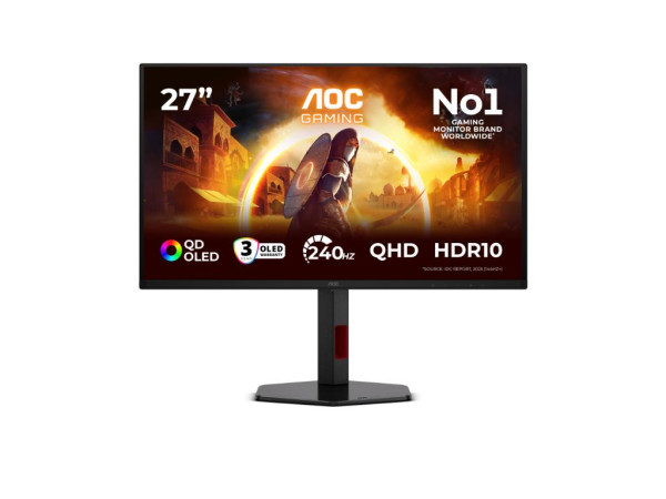 Monitor AOC Q27G4ZDR 26.5''/OLED/2560x1440/240Hz/0.03ms/HDMIX2,DP,USBx2/G-sync/VESA/crna  