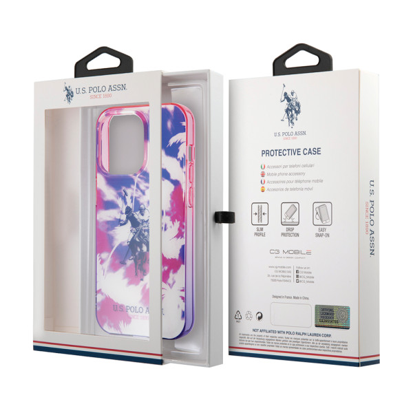 Futrola Polo With Dye Palm - Design & Horse Logo za Iphone 14 Pro ljubicasta Full ORG (USHCP14LUPAU)