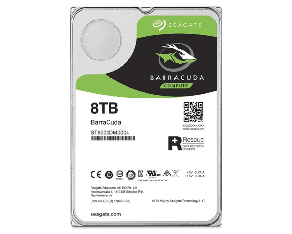 SEAGATE 8TB 3.5'' SATA III 256MB 5.400rpm ST8000DM004 Barracuda hard disk