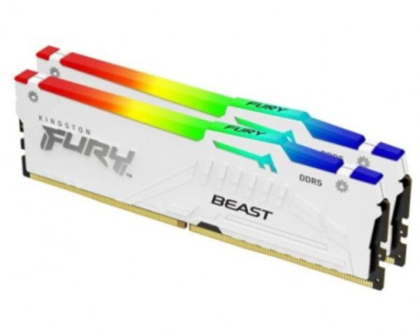 KINGSTON DIMM DDR5 32GB (2x16GB kit) 6000MTs KF560C36BWE2AK2-32 FURY Beast RGB White EXPO 