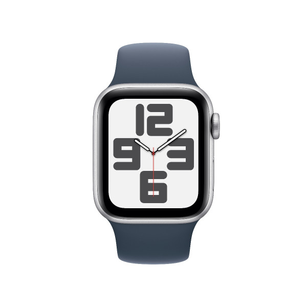 Apple Watch SE GPS 40mm Silver with Storm Blue Sport Band - M/L