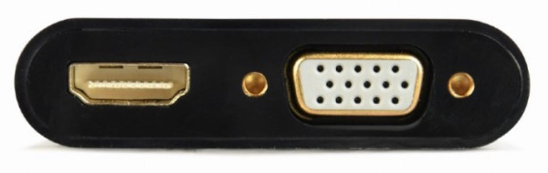A-VGA-HDMI-02 Gembird VGA to HDMI + VGA adapter cable, 0.15 m, black